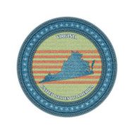 Label with map of viginia Denim style Vector eps10