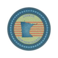 Label with map of minnesota Denim style Vector eps10