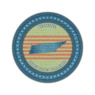 Label with map of tennessee Denim style Vector eps10