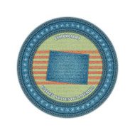 Label with map of colorado Denim style Vector eps10