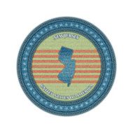 Label with map of new jersey Denim style Vector eps10