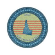 Label with map of idaho Denim style Vector eps10