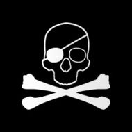 Pirate sign Skull and bones Jolly roger