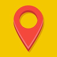 Vector Red Map Label