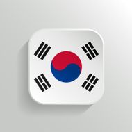 Vector Button - South Korea Flag Icon