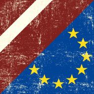 Latvia and european grunge Flag