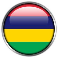Mauritius Flag glossy button