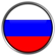 Russia Flag Glossy Button N3