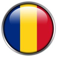 Romania Flag glossy button
