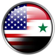 USA and Syria Flag glossy button
