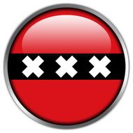 Amsterdam Flag glossy button