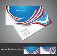 4th july business card set wave design illustration