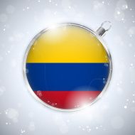 Merry Christmas Silver Ball with Flag Colombia N4