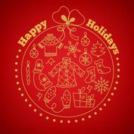 Greeting card with christmas ball