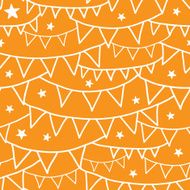 Orange Party Bunting Seamless Pattern Background