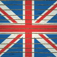 Britain Flag on Wood Texture