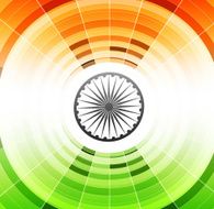 Swirl circle Happy Independence day tricolor flag illustration