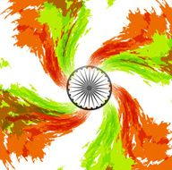 Grunge Indian flag theme swirl wave background vector