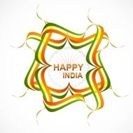 stylish indian flag wave beautiful illustration vector