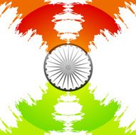 stylish indian flag tricolor grunge wave vector