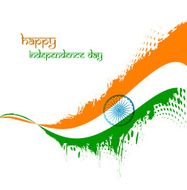 Happy Independence day tricolor grunge wave vector