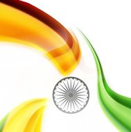 fantastic tricolor indian flag creative wave vector