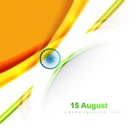 Creative indian flag stylish wave illustration for independence day vector