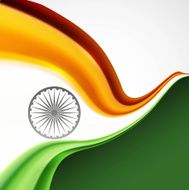 Indian flag colorful wave for independence day vector