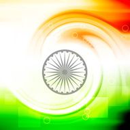 creative indian flag swirl circle wave vector background
