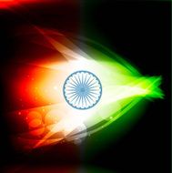 vector indian flag bright colorful wave background