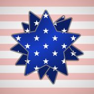 The abstract star with american flag
