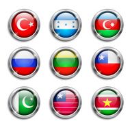 World flags round buttons N2