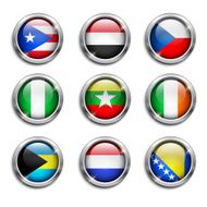 World flags round buttons N5