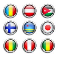 World flags round buttons N6