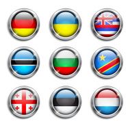 World flags round buttons N7