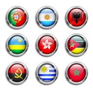 World flags round buttons N9