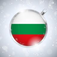 Merry Christmas Silver Ball with Flag Bulgaria N4