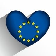 Creative Abstract European Union Heart Flag