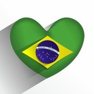 Creative Abstract Brazilian Heart Flag