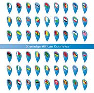 Pin flags of the Sovereign African Countries