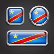 Congo flag glass buttons