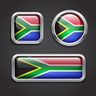 South Africa flag glass buttons