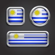 Uruguay flag glass buttons