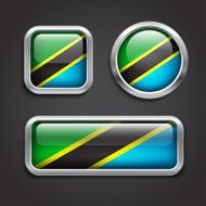 Tanzania flag glass buttons