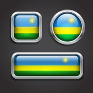 Rwanda flag glass buttons