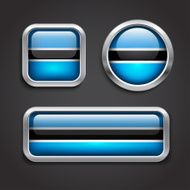 Botswana flag glass buttons
