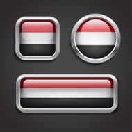 Yemen flag glass buttons