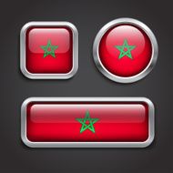 Morocco flag glass buttons