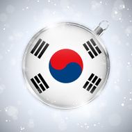 Merry Christmas Silver Ball with Flag South Korea N4