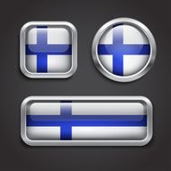 Finland flag glass buttons